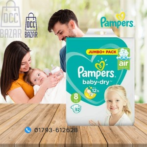 Pampers Baby Dry 8 Jumbo Plus Belt 17+ kg 52 pcs (UK)