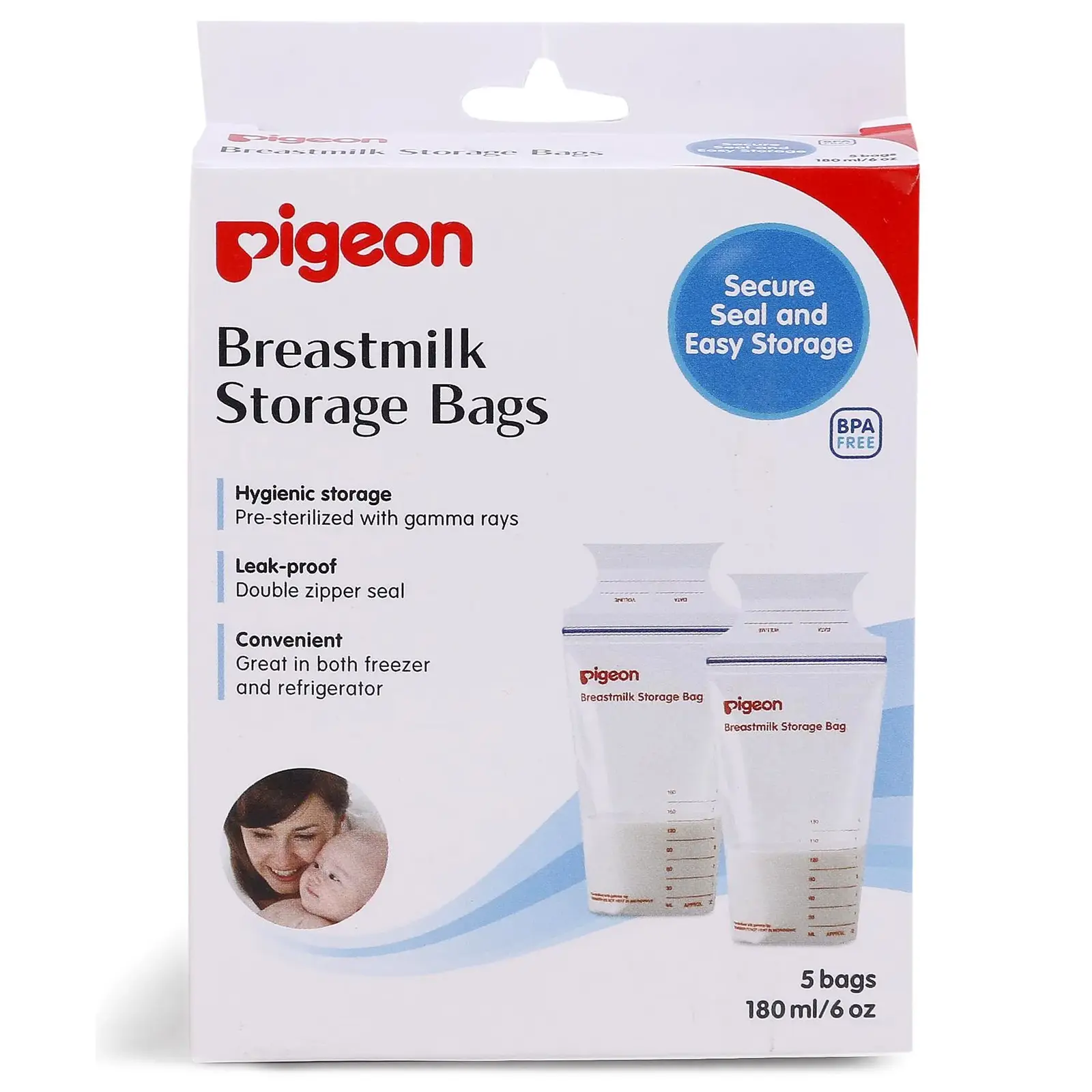 Pigeon Breast Milk Storage Bag Pack of 25 – 180ml | BPA Free | Leak-Proof | Pre-Sterilized