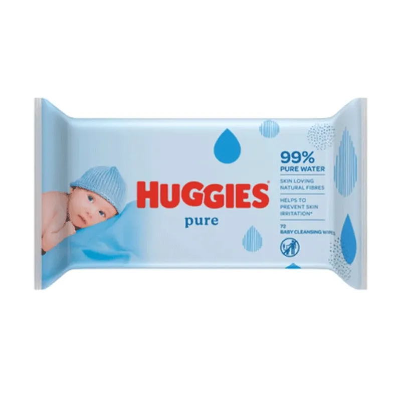Huggies Pure Baby Wipes (72 pcs) – 99% Pure Water, Gentle & Safe