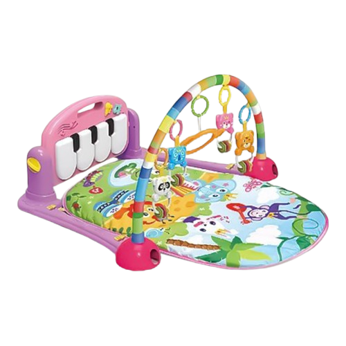 Huanger Baby Play Gym with Piano Mat- Green